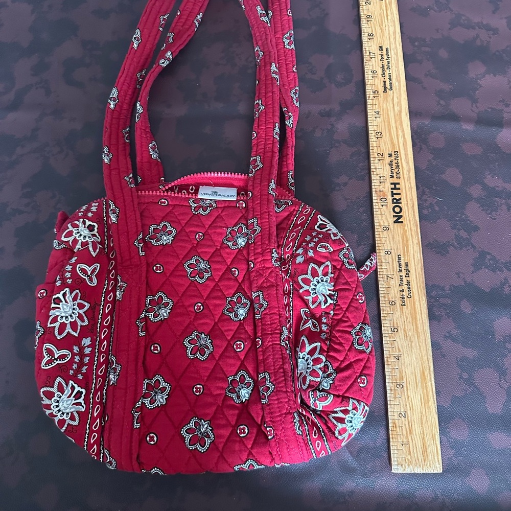 Vera Bradley Red Floral Quilted Shoulder Bag